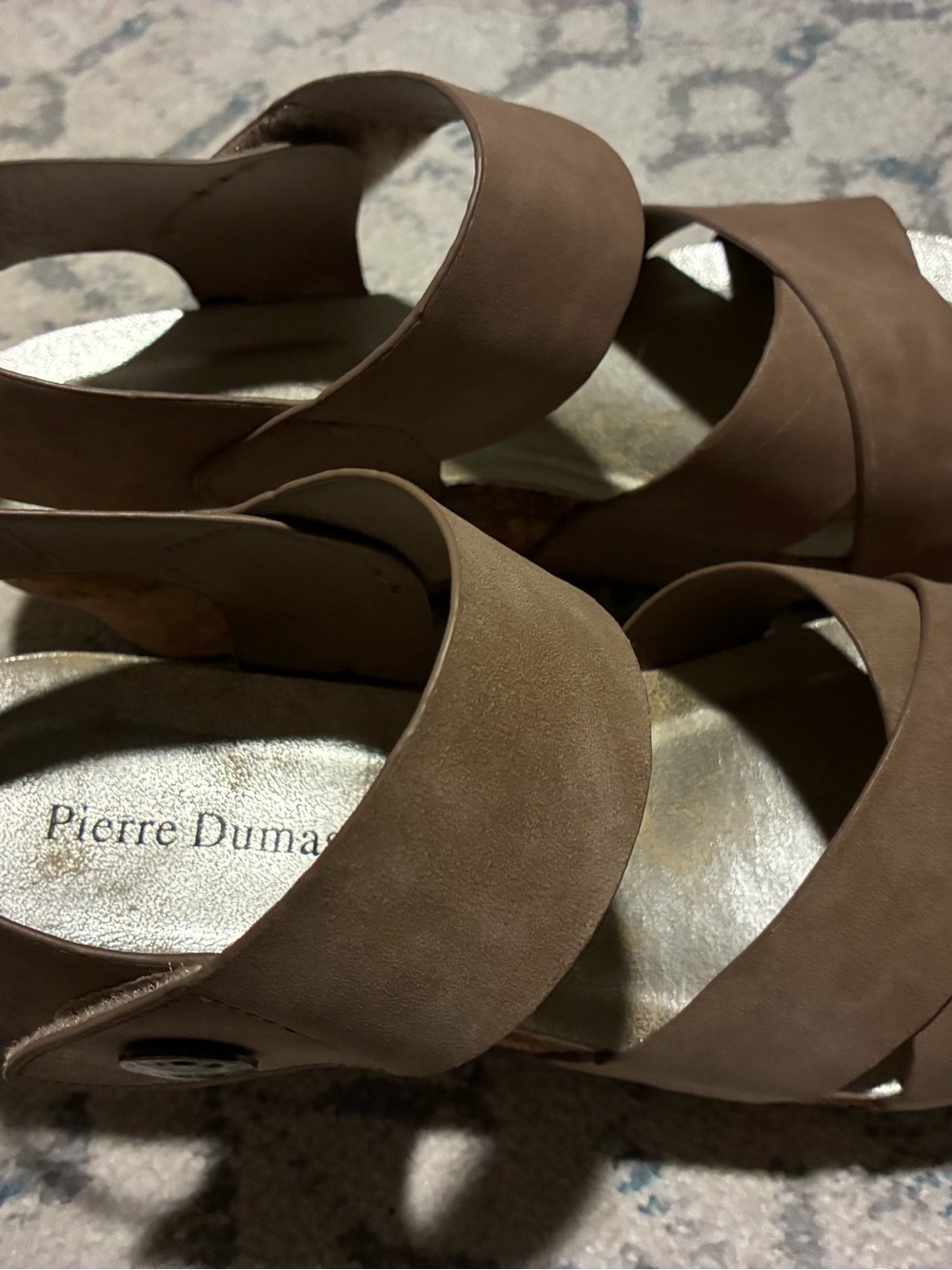 Pierre Dumas Brown Suede Wedge Sandals